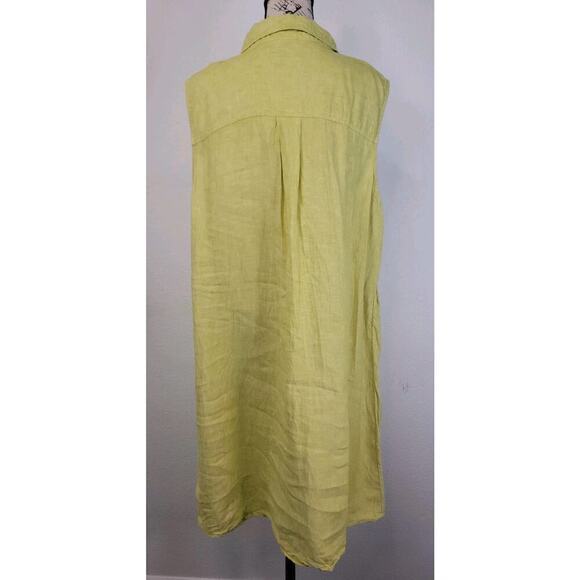 Tahari Midi Shirt Dress Plus 2X Collar Popover 100% Linen Sleeveless Lagenlook - Picture 6 of 10